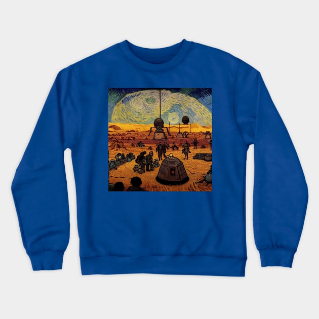 Starry Night in Mos Eisley Tatooine Crewneck Sweatshirt by Grassroots Green